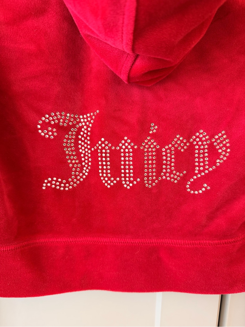 Y2K Juicy Couture Red Velour Track Suit Set - Size Medium Iconic Rhinestone Logo - Picture 6 of 8